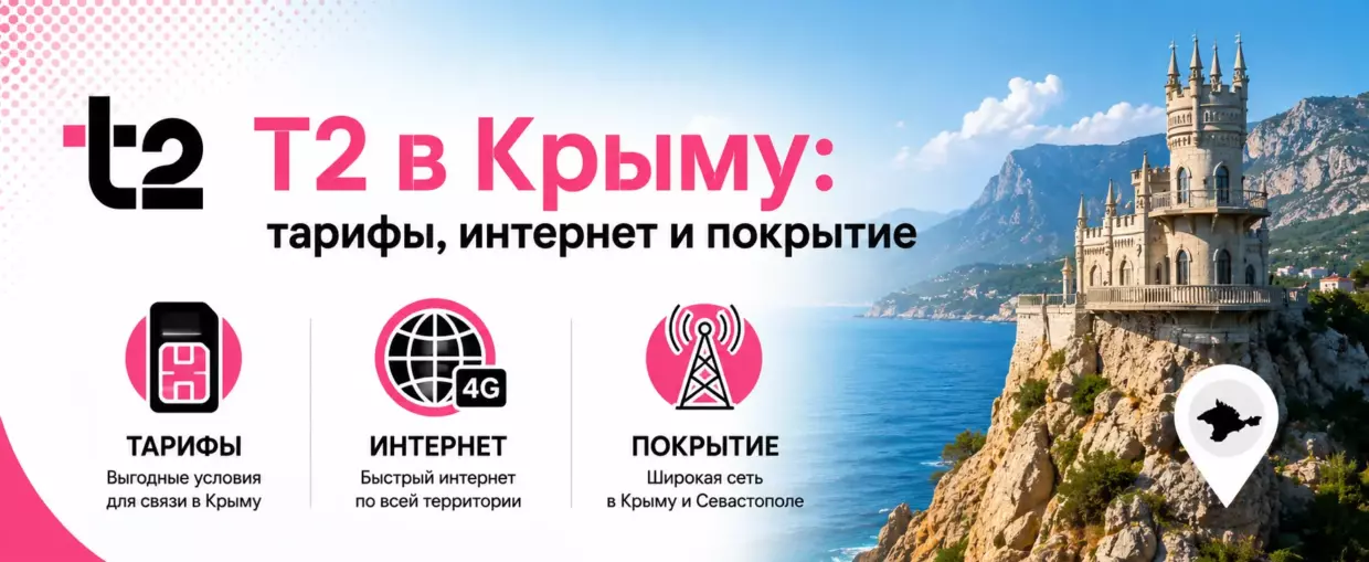T2 (Теле2) в Крыму: тарифы, покрытие и советы туристам